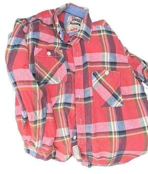 JNCO Crown Brand Long Sleeve Plaid Button-Up Flannel Shirt